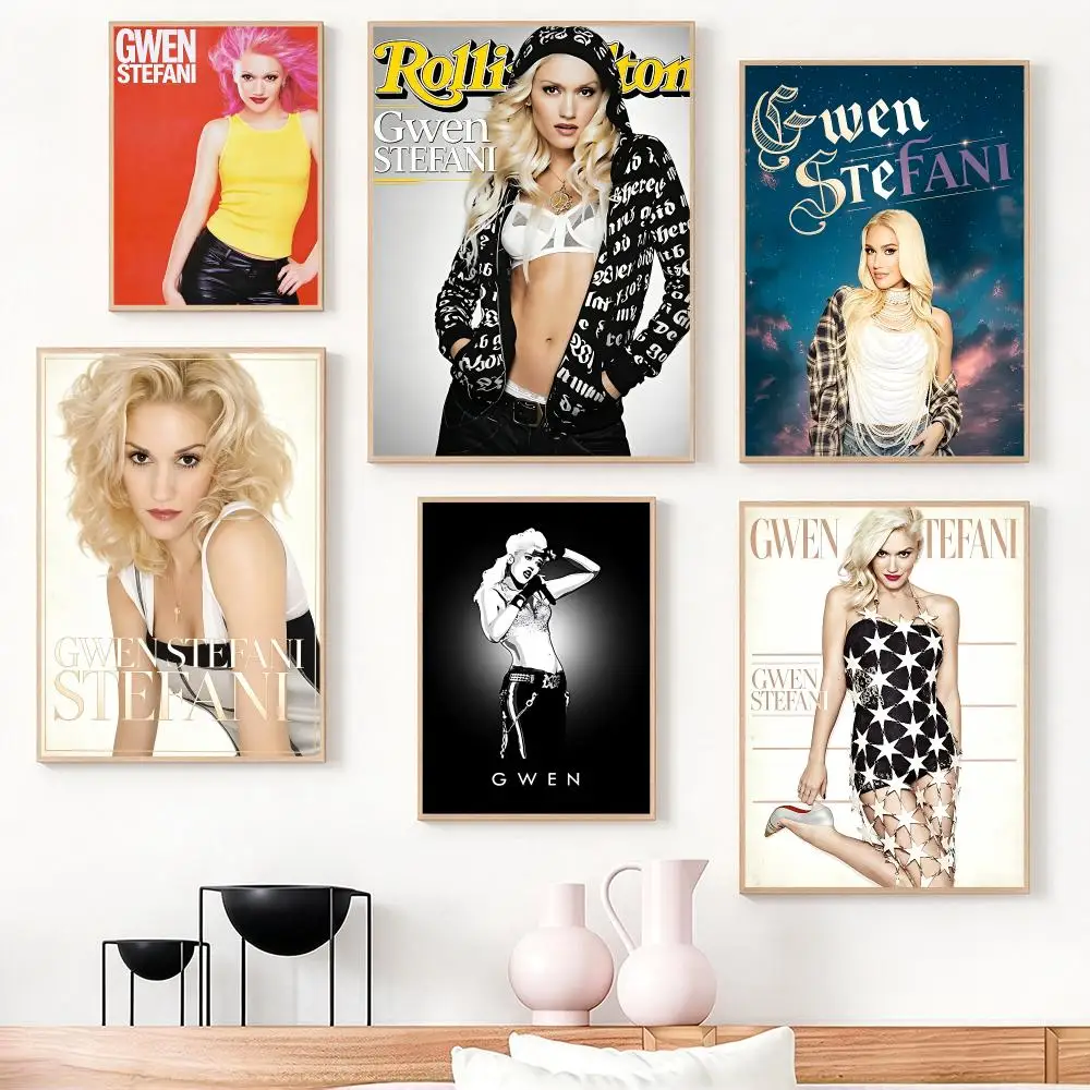 music Gwen Stefani Poster Poster HD Frameless Creamy Style Home Decor Wall Art for Living Room Bedroom Gift