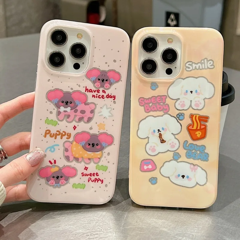 

Loverly IMD Pink Dog Camera Lens Protective Case for iPhone 13 14 15 Pro Max Phone Covers for iPhone 13 14 Pro Max Soft Fundas