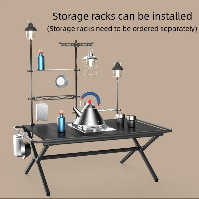 Tryhomy Camping Ei Roll Tafel Buiten Bbq Picknick Igt Tafel Split Aluminium Legering Draagbare Opvouwbare Omelet Tafel