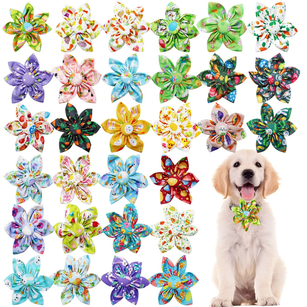 

New 50PCS Easter Dog Puppy Bowties For Collar Remove Pet Dog Bow Tie Collar Accessories Rabbit Style Pet Products For Dogs