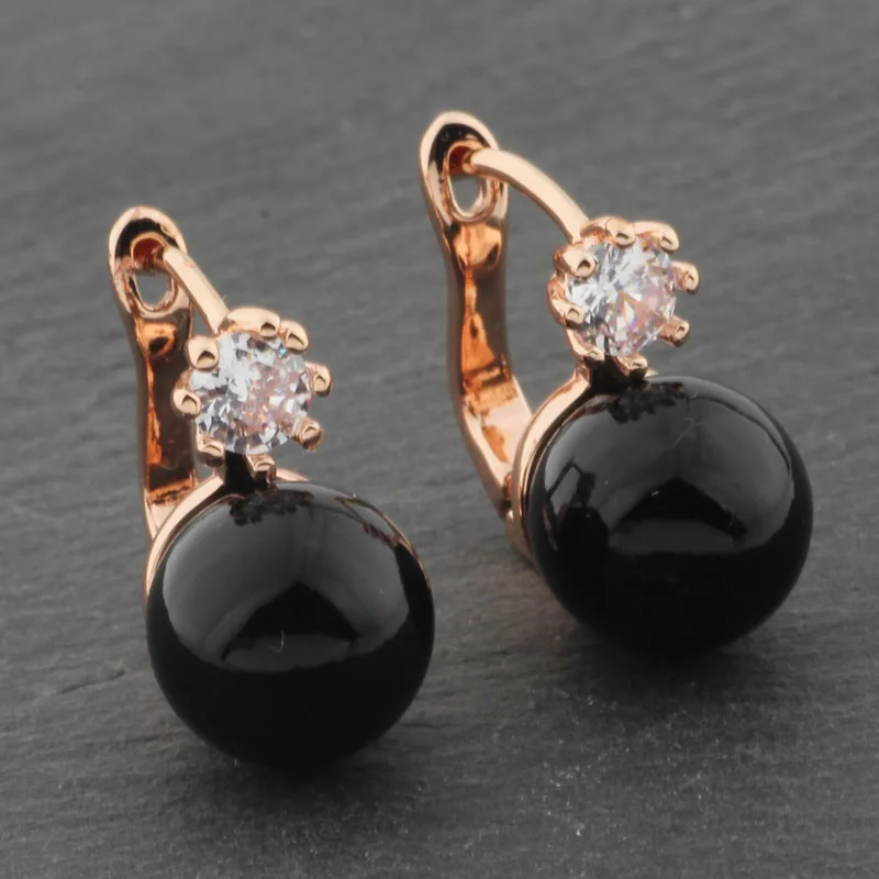 Luxury Quality Jewelry Natural Zircon Drop Earrings For Women  585 Rose Gold Color Pearl Earrings Fashion Jewelry 2022