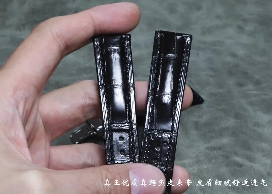 Black 20mm 21mm 22mm Handmade Genuine Crocodile Skin Upscale Watch belt Strap alligator Leather Watch Band high quality Bracelet