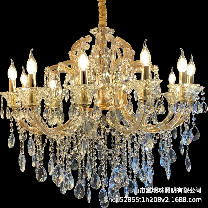 

European-style luxury villa living room lamp, French light luxury dining room, bedroom crystal chandelier