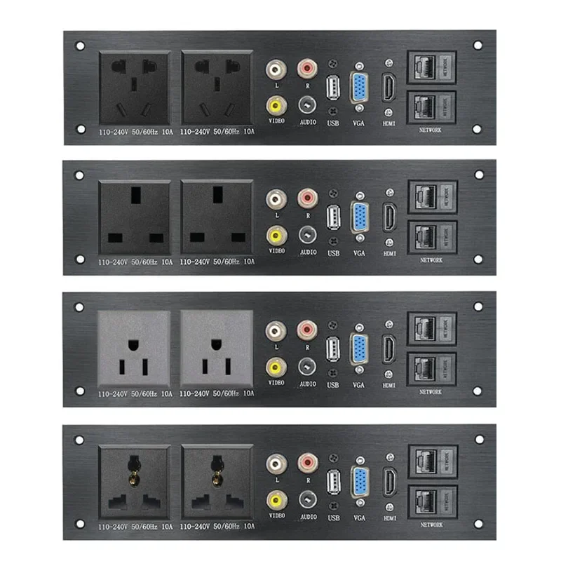 Ze stopu aluminium Multi-Media USB Audio sieć VGA HDMI-kompatybilny gniazdko elektryczne UK/EU/US/CN listwa zasilająca przejściówka adapter w Chinach