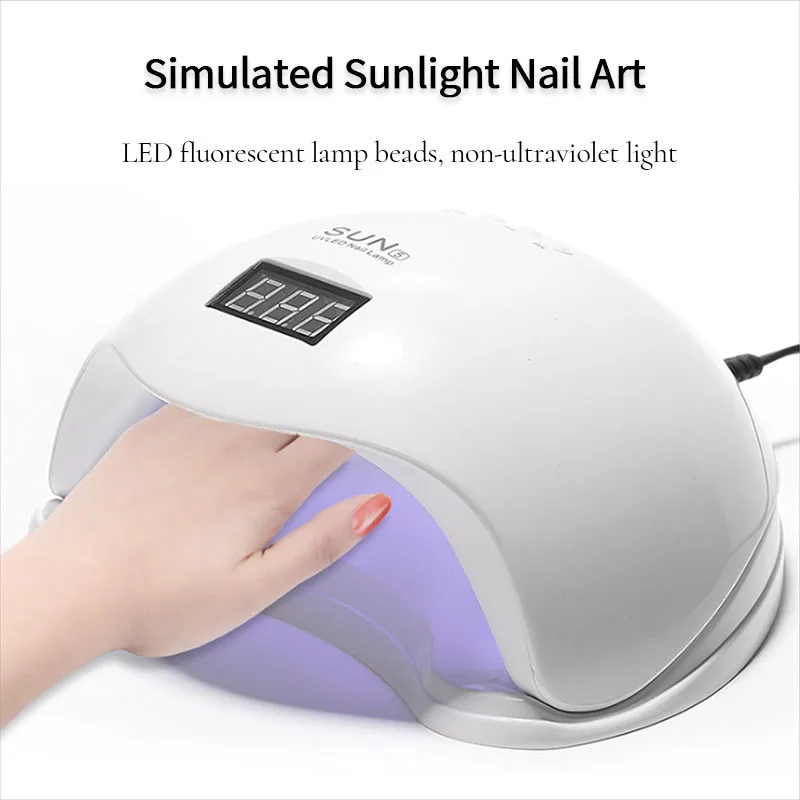 

HALAIMAN SUN5 UV Led Lamp 48W Nail Dryer For Curing All Types Gel 60S Low Heat 36 Leds UV Lamp for Two Hands Nail Art Machins