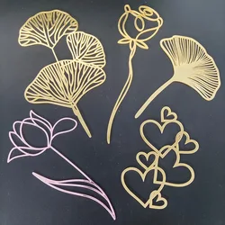 New Ginkgo Leaves Happy Birthday Cake Toppers Gold Acrylic Kids Birthday Party Cake Topper Gift Dessert Decoration Baby Shower