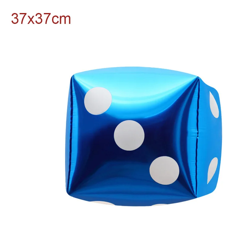 Red Blue 3D Dice Casino Poker Spade Heart Birthday Party Decoration Number Metallic Latex Balloon Baby Shower Photography Props