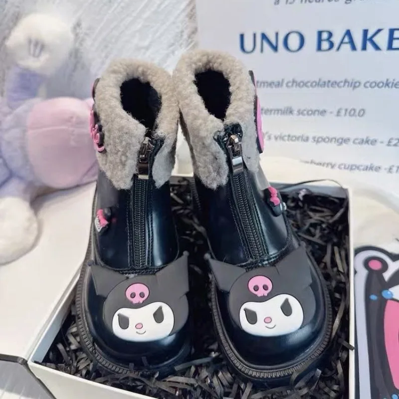 Kawaii Sanrio Kuromi Anime Y2k Fashion Soft Shoes Cute Cartoon Sweet Board Boots Sneakers Lovely Christmas Gifts for Girls