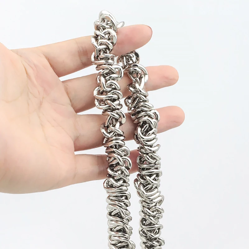 Exquisite, unregelmäßige Handtaschenkette mit Metallgriff für Schultertaschen, Ersatzteile für Taschen, Damen-Taschenzubehör, 37 cm, kurze Taschenriemen. – Detail 7