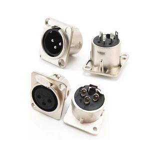 1/2/5 Buah XLR 3pin Pria Wanita Panel Audio Mikrofon Mixer Steker Jack Konektor YS145 YS146 Pria Wanita 3 Inti XLR Soket Logam 10 panel xlr penjualan terbaik - №