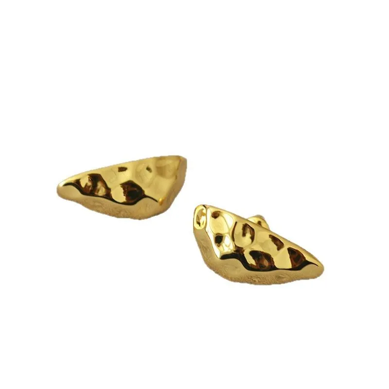 

Винтажные серьги с текстурированной поверхностью, латунные, позолоченные, индивидуальные серебряные серьги-иглы