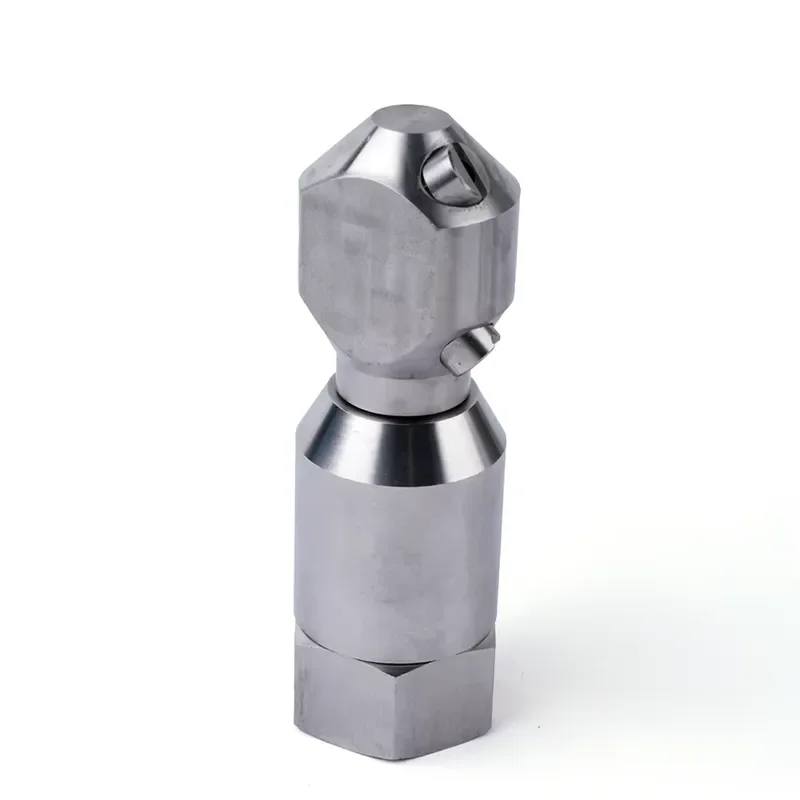 Stainless Steel Fan Shaped Nozzle Automatic Rotary Cleaning Spray Head for Bottle Jar Conical Tip High Pressure Washer