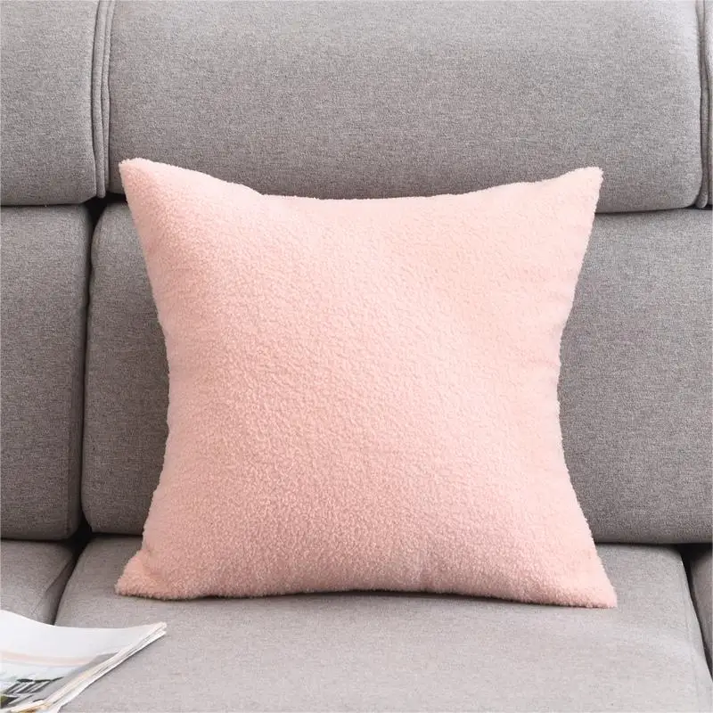 

Cushion Cover 45x45cm Plush Nordic Pillow Cover For Living Room Cozy Faux Fur Teddy Decorative Pillows Home Decor Pillowcase