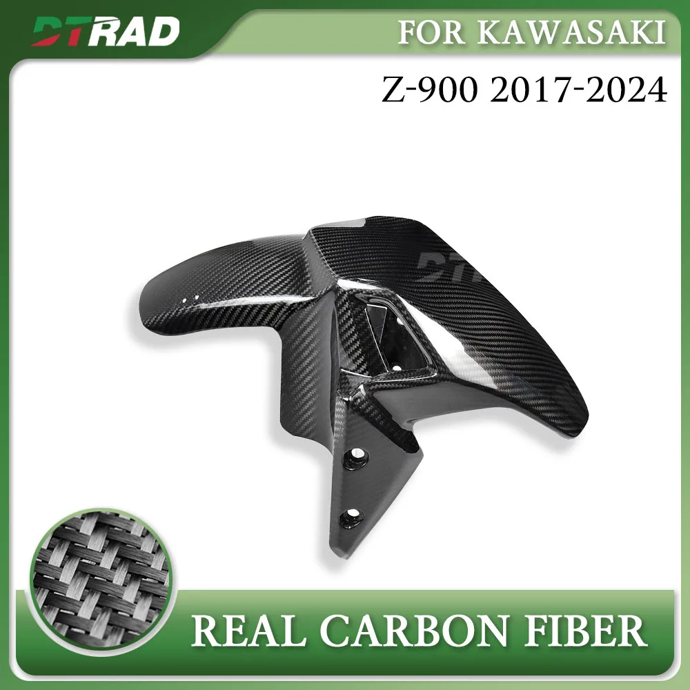 Fibra de carbono Frente Fender para Kawasaki, Guarda-lamas, Carenagem Kit, Acessórios de Modificação, Z 900, Z-900, 2017-2024