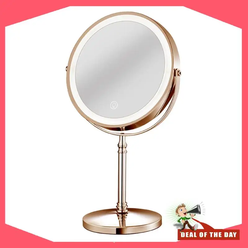 24-Hour Delivery 1Set 10X LED Mirror Magnification Cosmetic Mirror 2 Side Adjustable With 3 Colors C