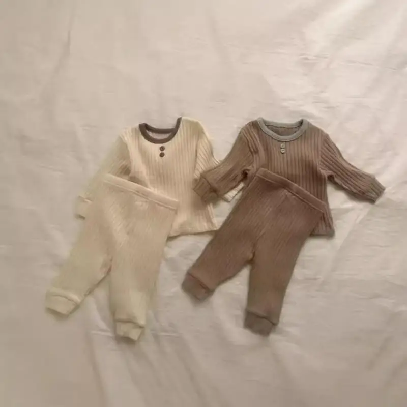 2024 Autumn New Baby Long Sleeve Home Clothes Set Infant Toddler Tops + Pants Suit Cotton Boy Girl Comfortable Homewear Outfits