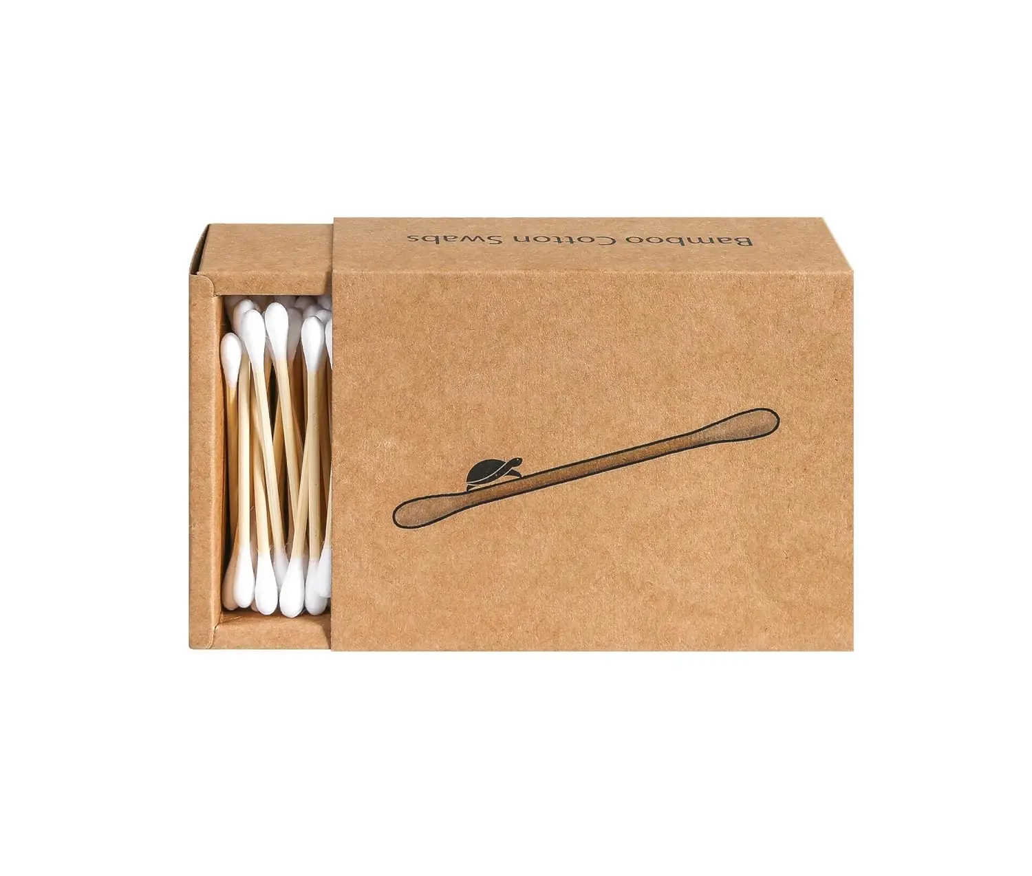 

Turtle Bamboo Cotton Swabs (200 Count) - Vegan, Eco Friendly, Organic, Double Tips, Plastic Free Wooden Ear Sticks, All Natural