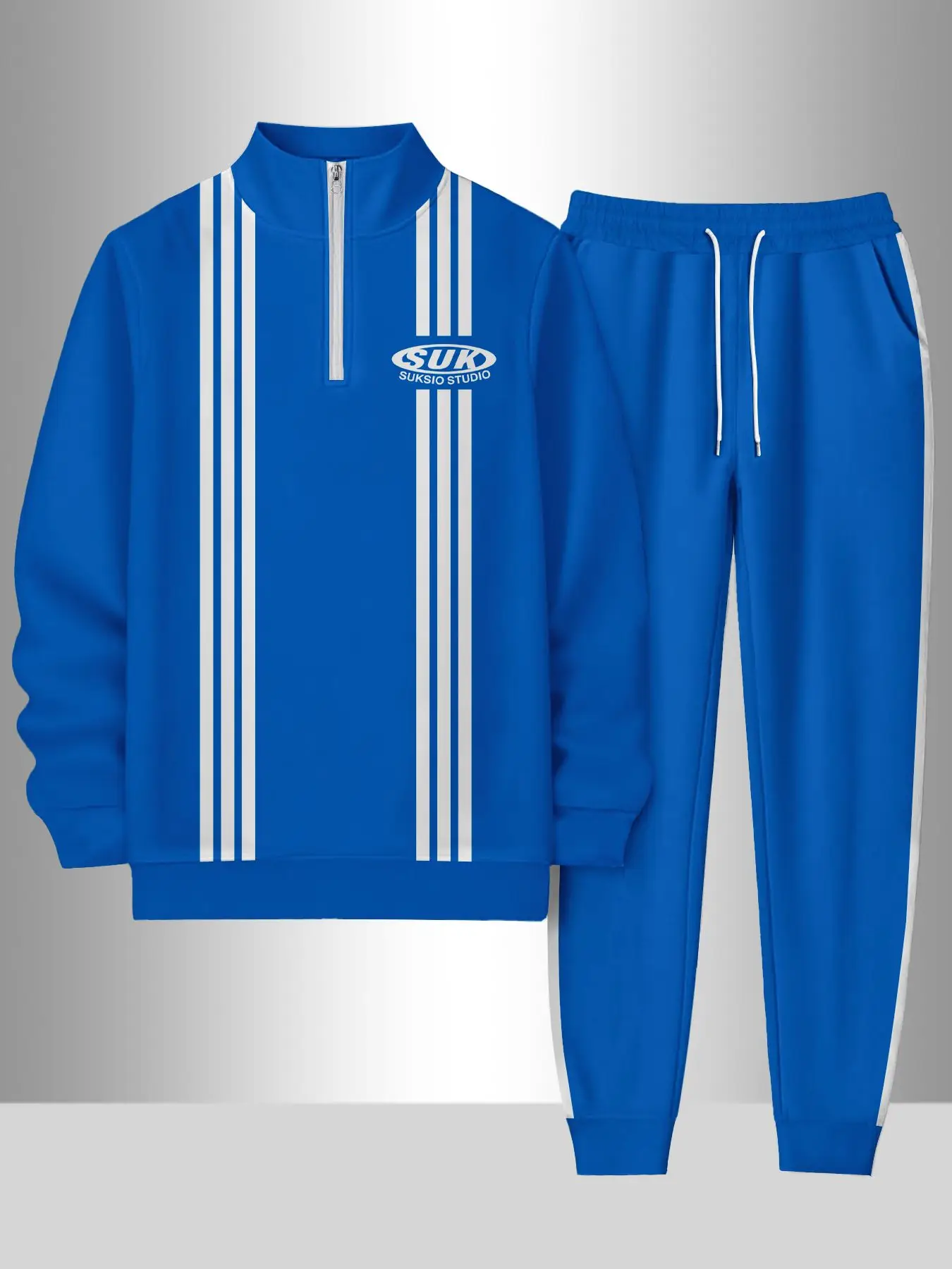 Conjunto de 2 piezas, conjunto deportivo de manga larga y pantalones largos a la moda para hombres europeos y americanos