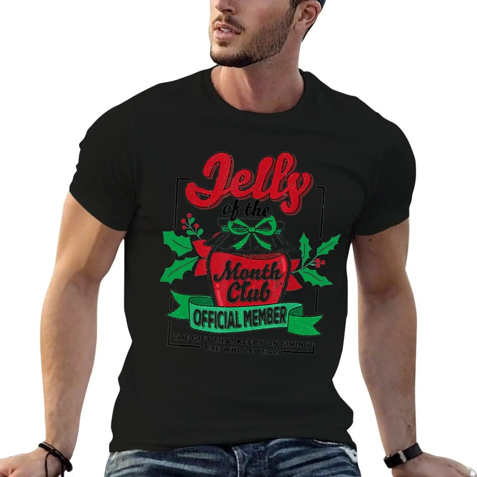 Christmas-Jelly-Of-The-Month-Club-Official-Member Xmas T-Shirt t shirts cotton 100% t shirts for man graphic vintage T-Shirt