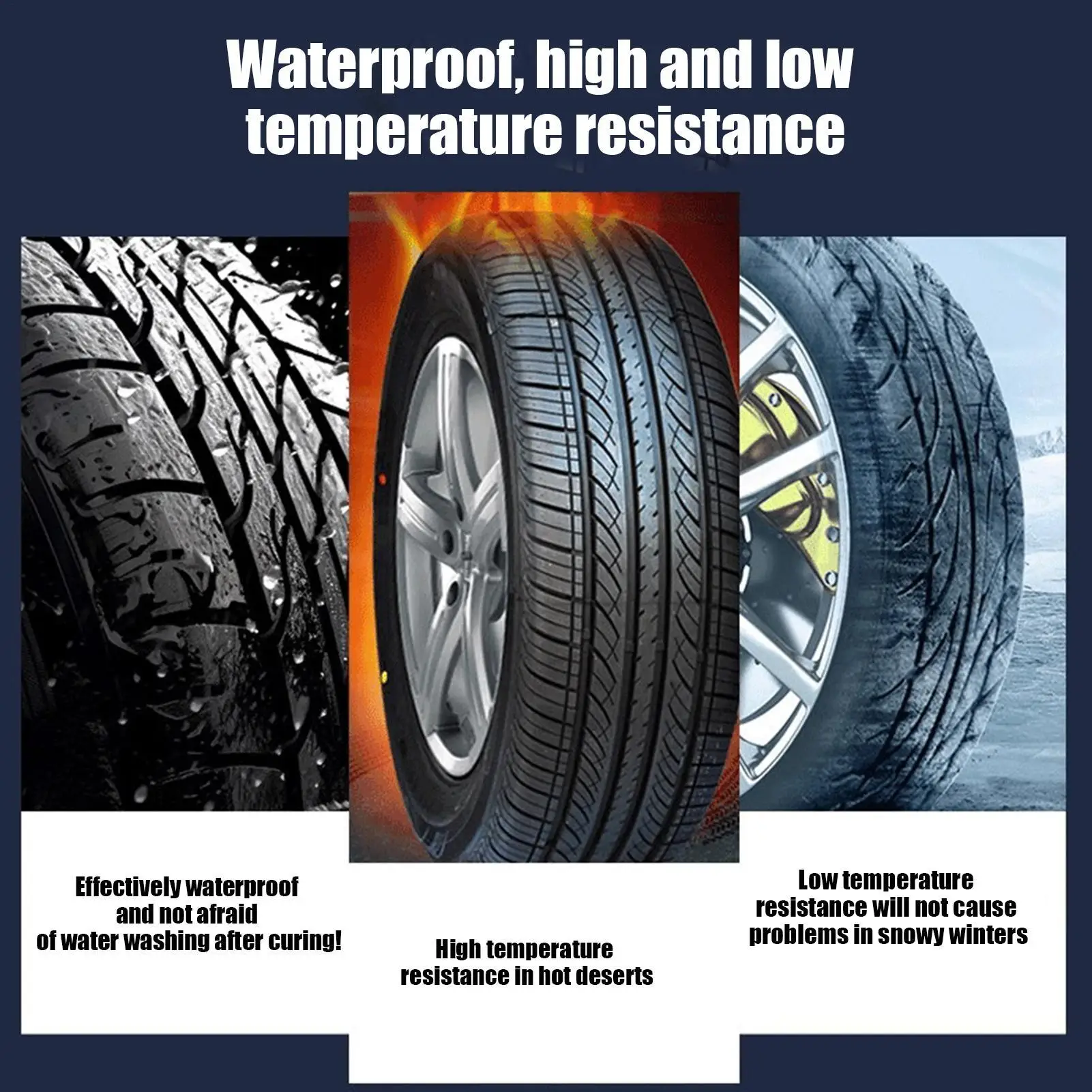 Cola para reparo de pneus de 60ml, selante resistente a altas temperaturas para parede lateral do carro, kit de reparo de pneus adesivo forte instantâneo