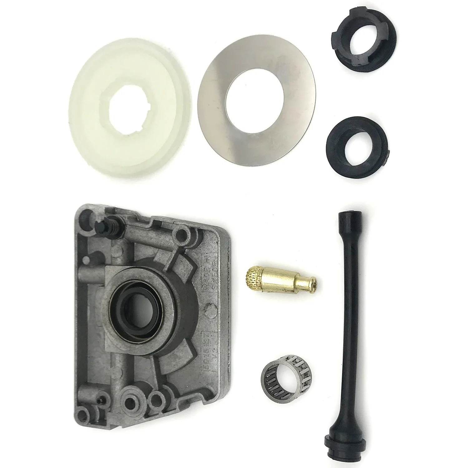 Bomba de óleo Worm Gear Poeira Lavadora Mangueira Filtro Kit Fit para motosserra peças, 61 66 266 268 272 XP 266XP 268XP 272XP