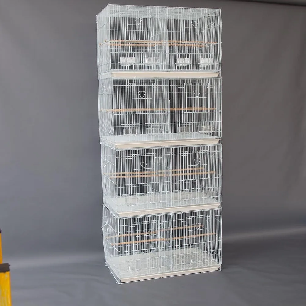 

Lot of 4 Breeding Bird Carrier Cage with Dividor 30x18x18 for Parakeet Canary Finch Loverbird (White)