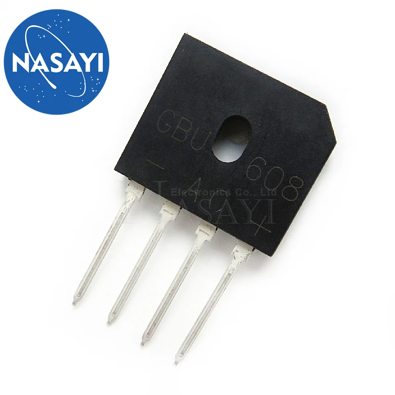 5pcs/lot GBU608 GBU 608 6A 800V Bridge Rectifier In Stock