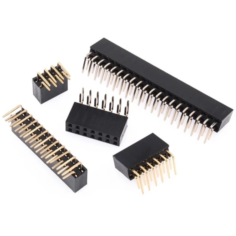 

20PC 2.54mm Female Header RA Double Row Gold-plated 2X2/3/4/5/6/7~40P PH8.5mm PCB Board Right Angle Socket Connector For Arduino