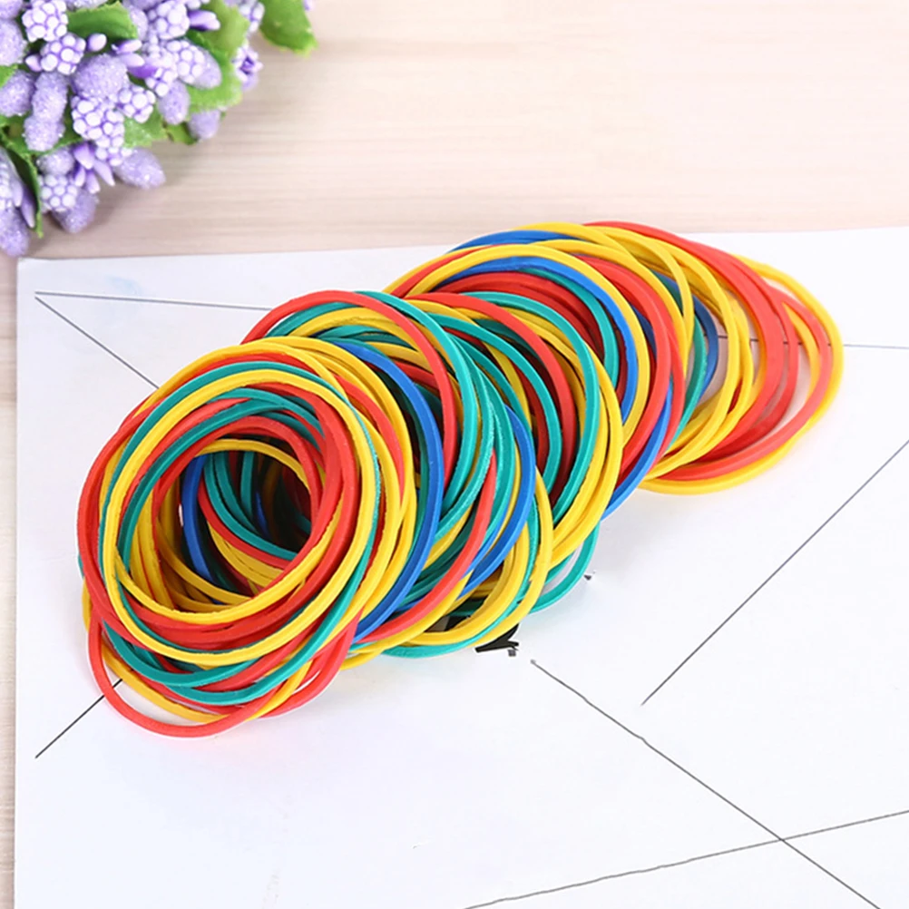 

1 set Colorful Rubber Bands Thickened Elastic Bands Office Household Storage Fixing Hair Ties Wide Strong Gum for Money Bundle