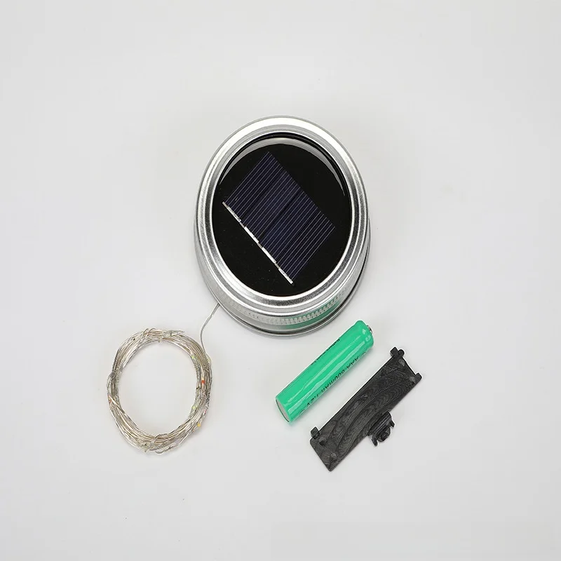 Solar Powered Mason Jar Lid Bottle Cap String Lights LED Outdoor Waterproof Copper Wire String Lights Decorative Aosphere