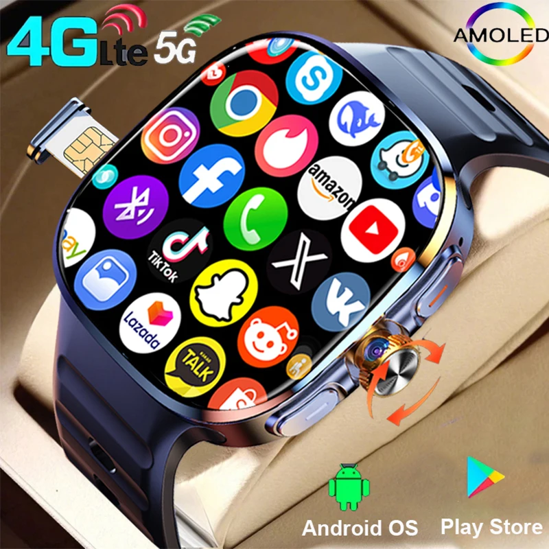 

IMOSI Android Смарт-часы Мужчины GPS 3 ГБ ОЗУ/32 ГБ ПЗУ Хранение HD Двойная камера NFC 2G 4G SIM-карта WIFI Беспроводной быстрый доступ к Интернету