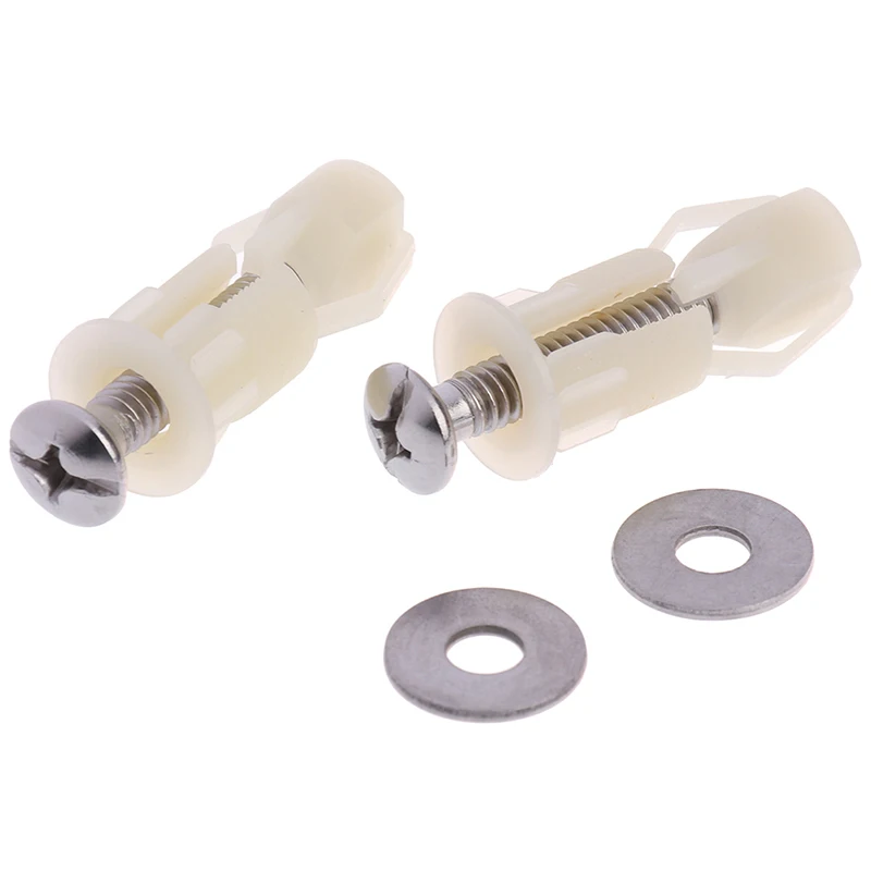 2xToilet Seat Hinges Screws WC Hole Fixing Fit Toilet Seats Hinges Repair Tools
