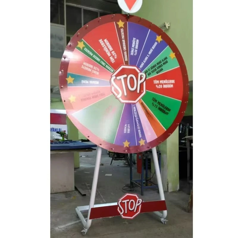 Customized large manual electric led light 360 degree lucky lottery lottery bingo machine fortune spinning wheel game