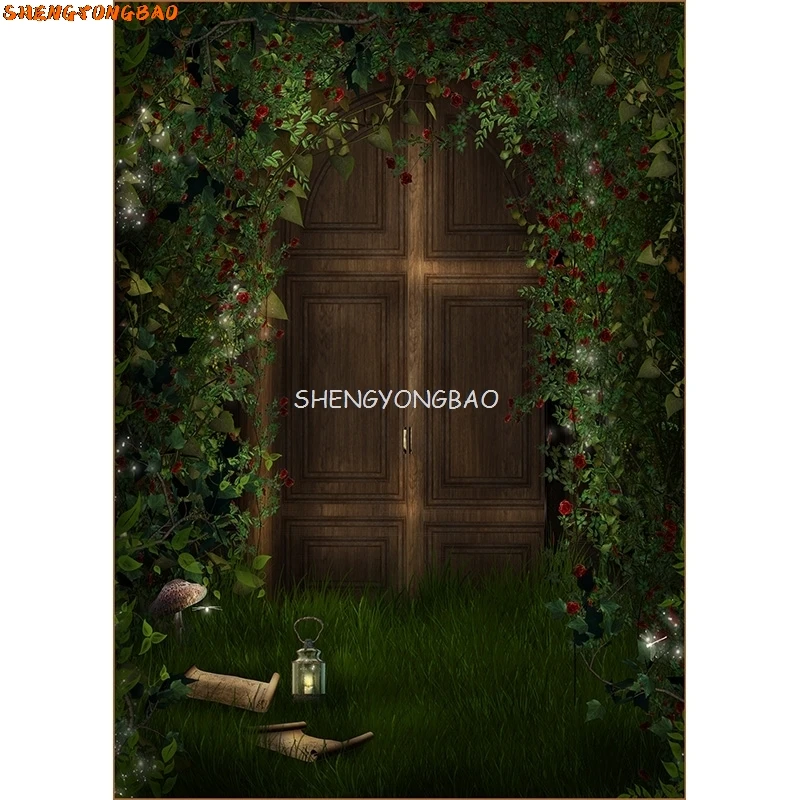 SHENGYONGBAO-Goth Fairy Tale Backdrops, Palácio Velho, Estante Arch Window, Fotografia do bebê, Halloween Photo Backgrounds, WSH-01