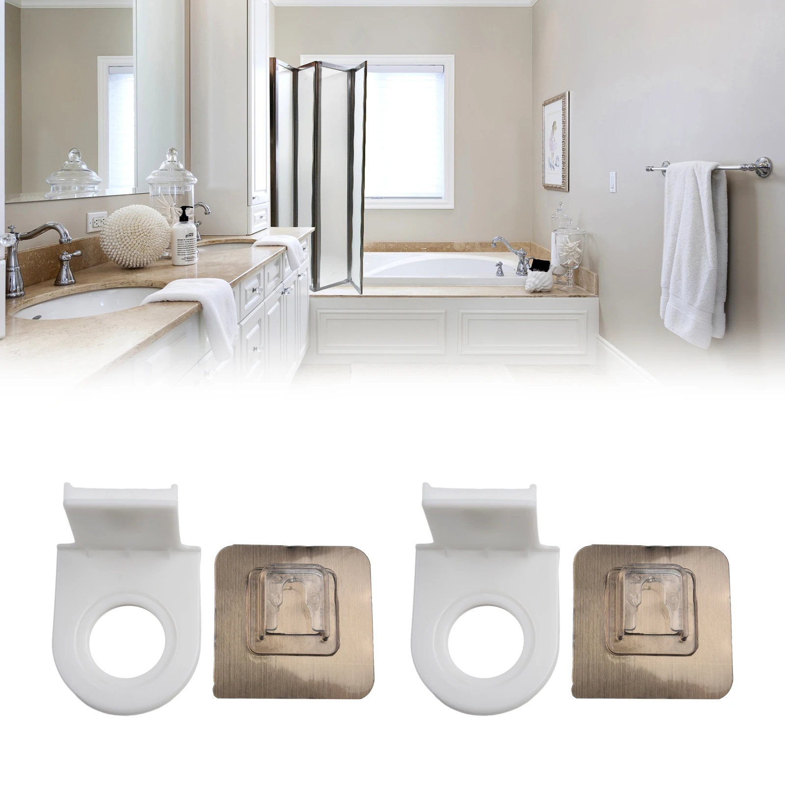 Shelves Shampoo Holder 3pcs Bathroom Accessories Hanging Storage Rack PP White Punch-free Shower Gel Hanger Stand