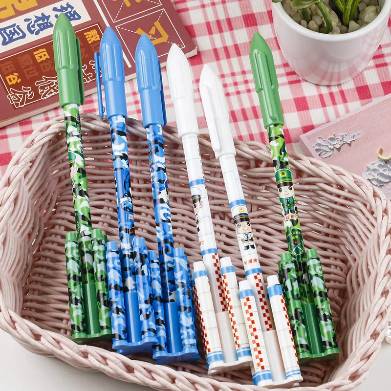 40PCS Cartoon Rocket Neutral Pen Student Creative Design Smooth Neutral Pen Children's Stationery Exquisite Water Pen