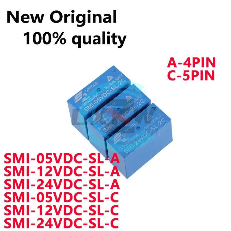 5-pcs-novos-reles-smi-05vdc-sl-a-smi-12vdc-sl-a-smi-24vdc-sl-a-smi-05vdc-sl-c-smi-12vdc-sl-c-smi-24vdc-sl-c-4-pinos-5-pinos-em-estoque