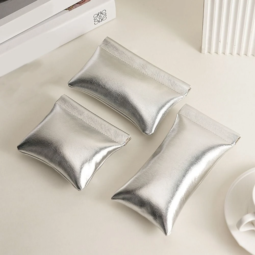 

Новая автоматически закрывающаяся мини-косметичка однотонного цвета, портативная сумка для макияжа из мягкой искусственной кожи, для помады