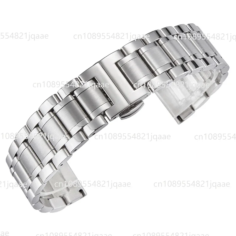 Strap Steel Strap Men's Original Elegant Solid Stainless Steel Steel Butterfly Clasp Watch Chain Printed Have Logo