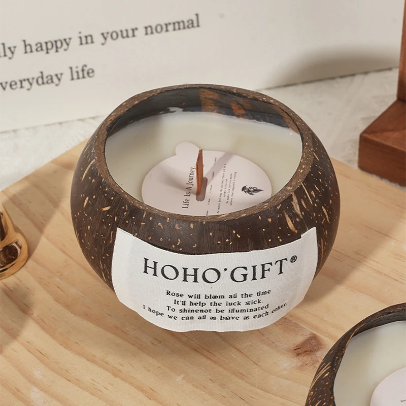 Coconut Shell Aromatherapy Candle Gift Box Atmosphere Niche High-end Bedroom Creative Fragrance Birthday Gift Souvenir Stand