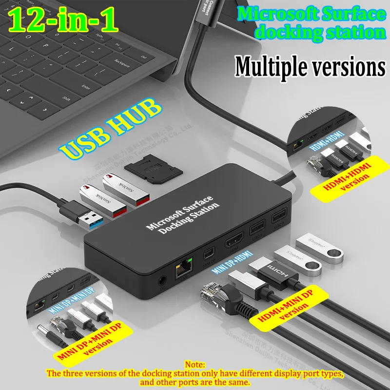 Imagem -03 - Porta de Conexão de Superfície de Carregamento Magnético Multi-usb Mst Hub Estação de Acoplamento Microsoft Surface 2x Hdmi Mini dp Display 4k 60hz para Surface Laptop Surface Book Surface go Surface Pro