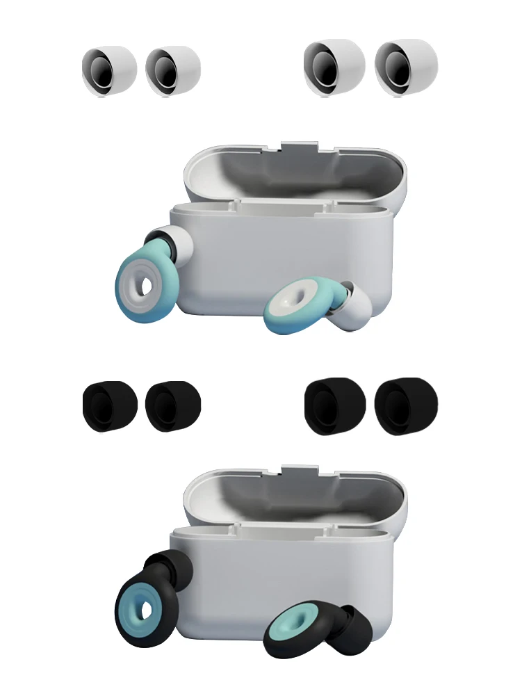 2pairs Ear Plugs Reusable Hearing Protection Soft Work Portable For Sleep With Storage Case Washable Waterproof Noise Reduction