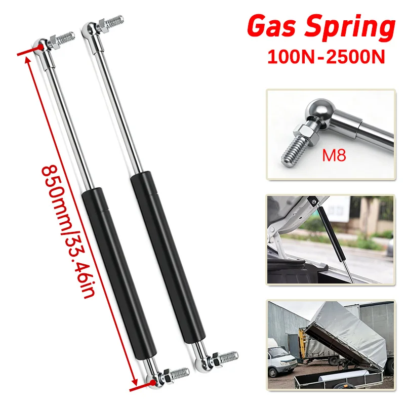 2Pcs Universial 850mm Shock Lift Strut Support Bar Gas Spring Lift Up Support for Storage Bed Car Bonnet Hood Tailgate RV Bus
