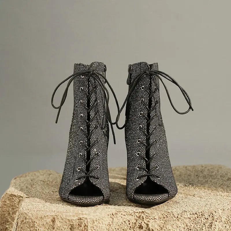 Womens Dance Shoes Fashion Heels Comfort Lace-up Summer Boot SStilettos Jazz Dance Women's Shoes Sexy Stilettos Plus Size
