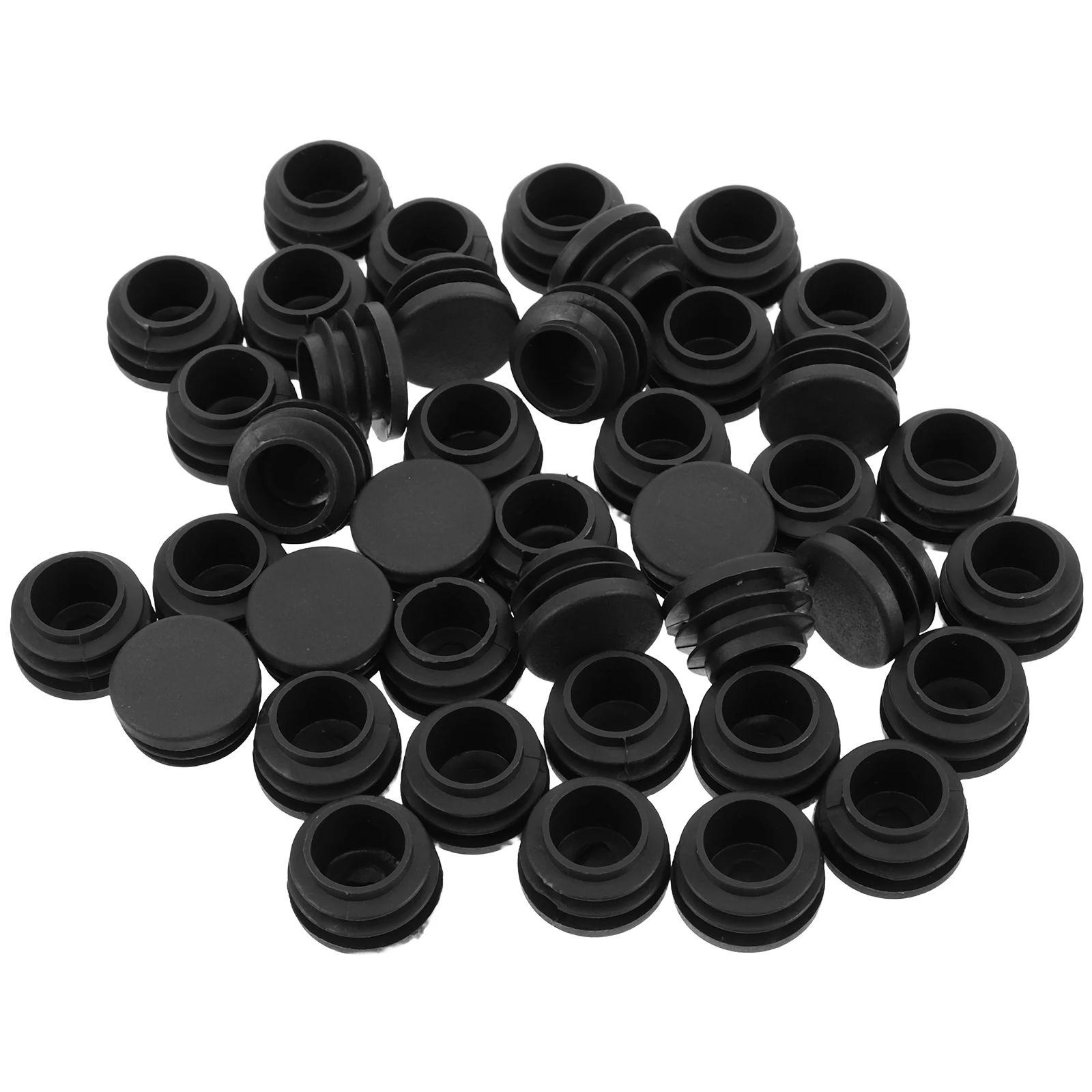 

40 pcs Plastic Plug Black Round Tube Inserts Chair Leg Protectors Furniture Feet Caps Antislip Floor Protection Pipe Plug End