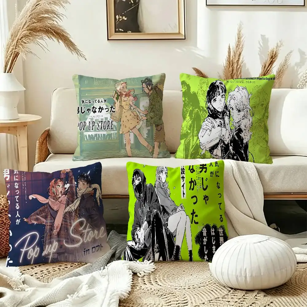 Anime The Guy She Was Interested Wasnt a Guy All Personalized Pillow Cover Kids Bedroom Wild Party Decor Pillowcase kid shower