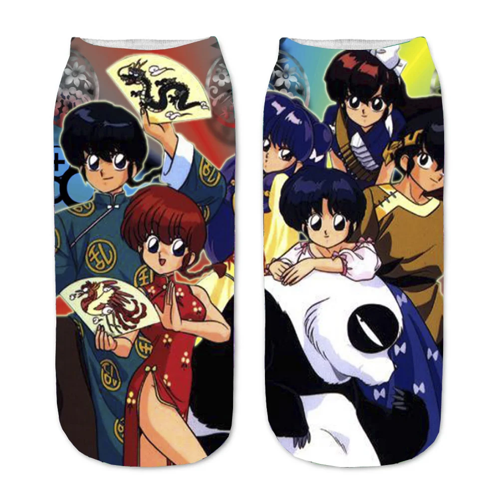 Men Women Socks Anime Ranma ½ 3D Printed Cartoon Straight Socks  Short Sock teenager Kawaii Party Gift  Ankle Sock