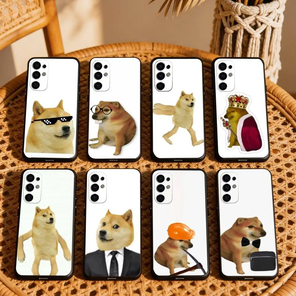 F-Funny C-Cheems D-Doge Phone Case For Samsung S25,S24,S21,S22,S23,S30,Ultra,S20,Plus,Fe,Soft Silicone Black Cover