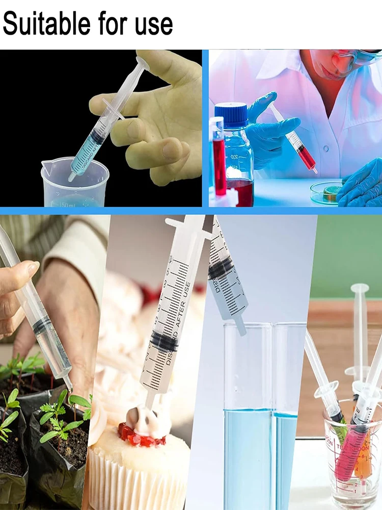 Fünf 10-ml-Kunststoffspritzen, Flüssigkeitsmesswerkzeug, einzeln versiegelt, für den Einsatz in Wissenschaftslaboren, zum Messen von Flüssigkeiten, zum Füttern – Detail 7