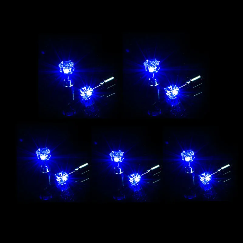 NONE 1/5 Paar LED-Ohrringe für Bar und Club, Leuchtende Ohrringe für Mädchen und Frauen, Ohr-Accessoires, Leuchtende Bling-Ohrstecker, Gogo-Tanz Modeschmuck 10